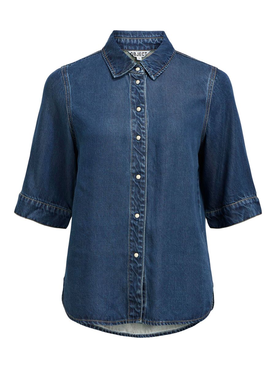 OBJECT À MANCHES COURTES CHEMISE EN JEAN, Dark Blue Denim, highres - 23046164_DarkBlueDenim_1257759_001.jpg