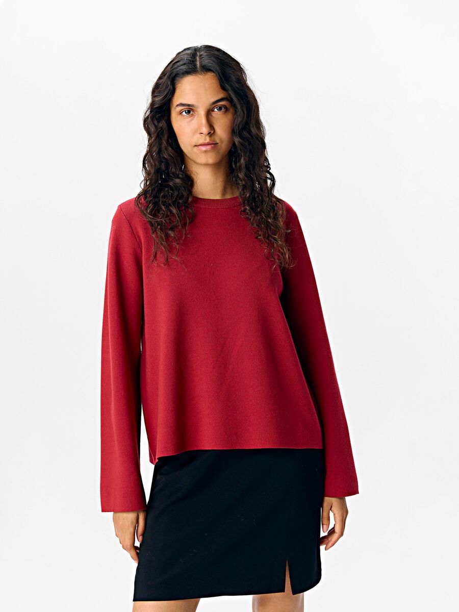 OBJECT LONG SLEEVED KNITTED PULLOVER, Karanda Red, highres - 23043511_KarandaRed_003.jpg