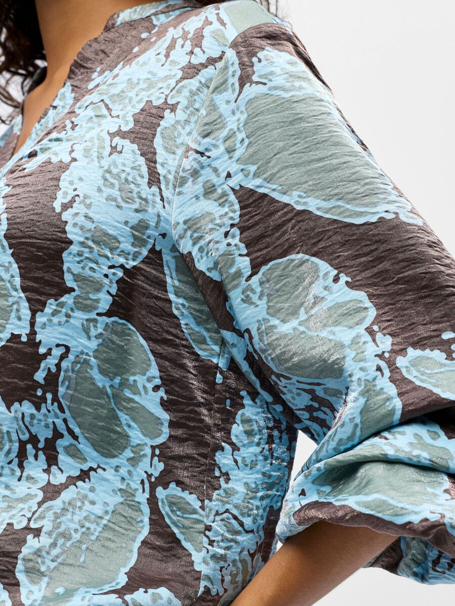 Carousel image - PRINTED BLOUSE, Seal Brown | 5