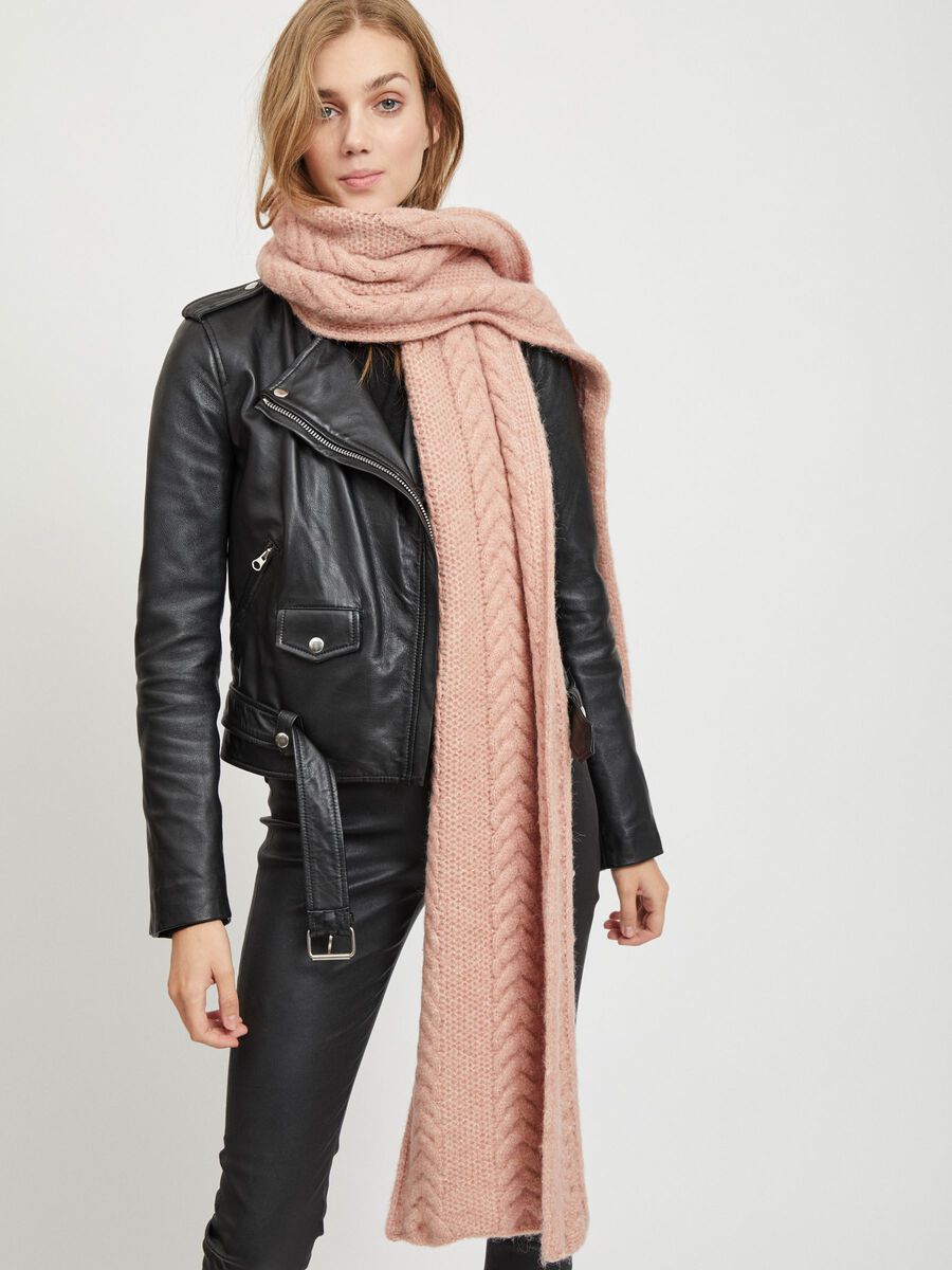 OBJECT CABLE KNITTED SCARF, Misty Rose, highres - 23027073_MistyRose_003.jpg