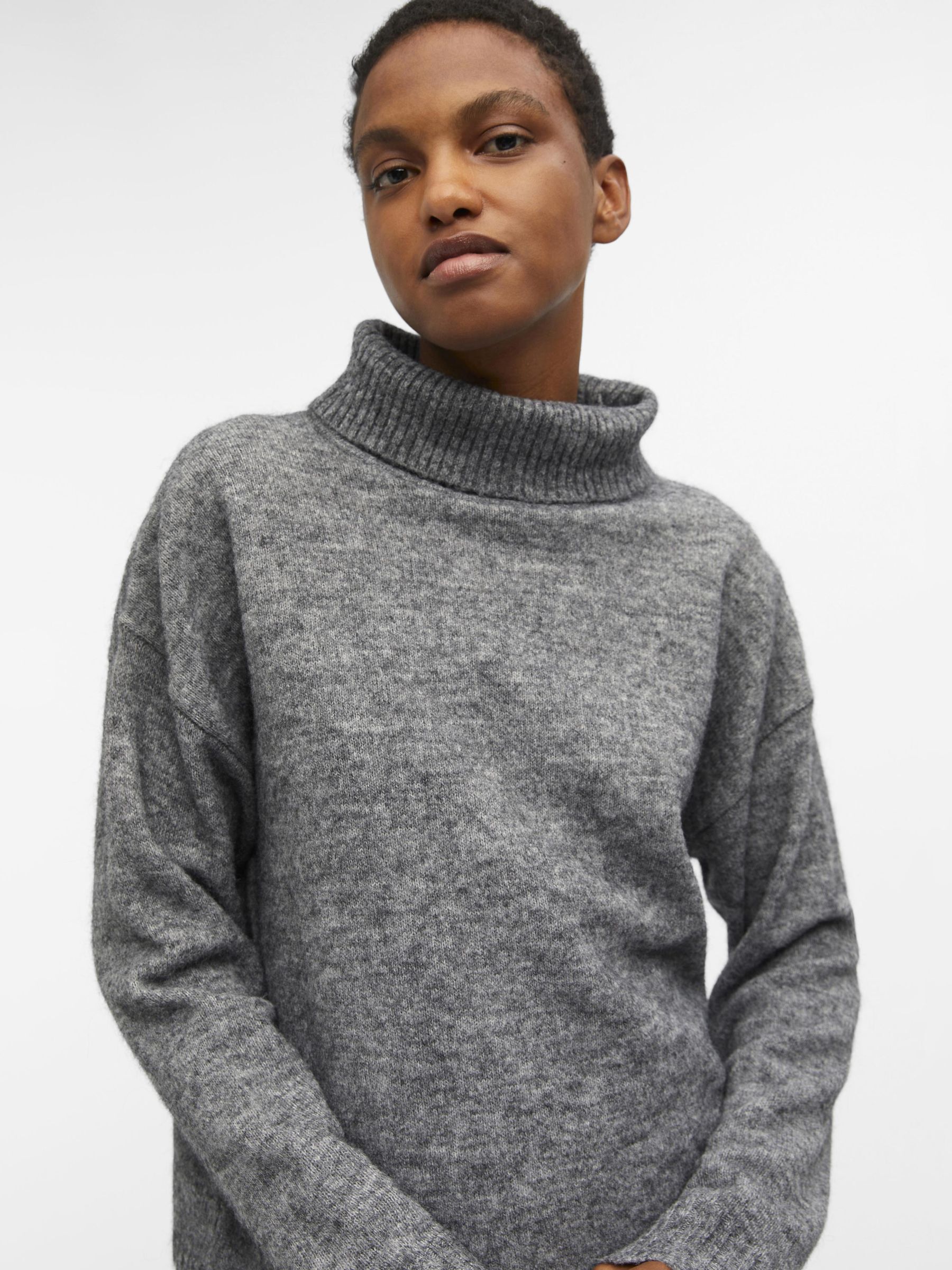 HIGH NECK PULLOVER Grey .OBJECT CI UK