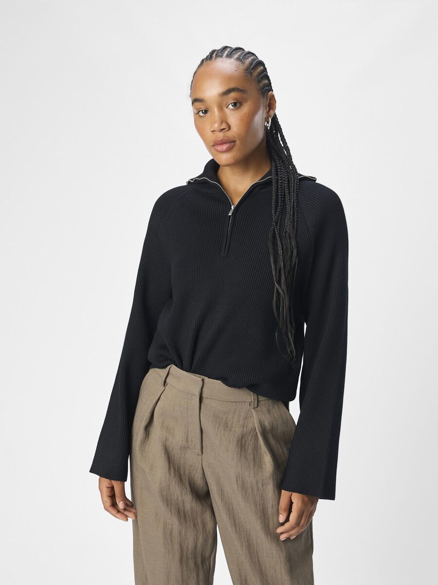 OBJECT HALF-ZIP PULLOVER, Black, highres - 23045102_Black_003.jpg