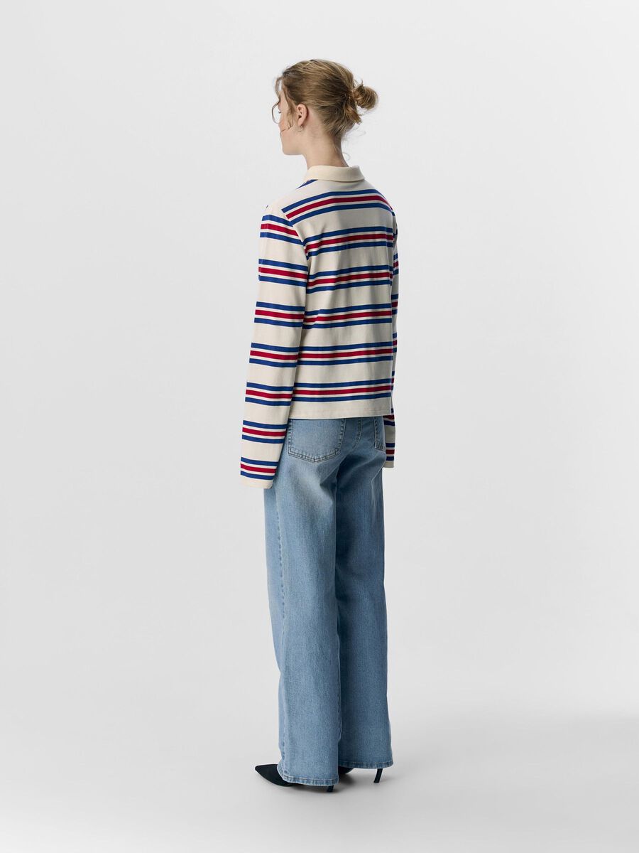 OBJECT STRIPED LONG-SLEEVED POLO, Dark Blue, highres - 23047587_DarkBlue_1218221_004.jpg
