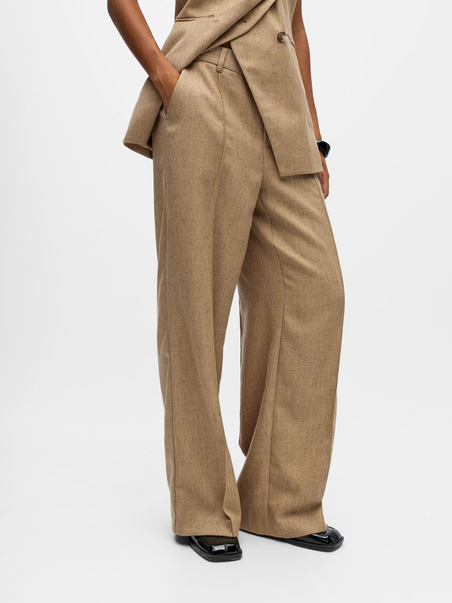 Product carousel image - WIDE LEG TROUSERS, Tannin | 1