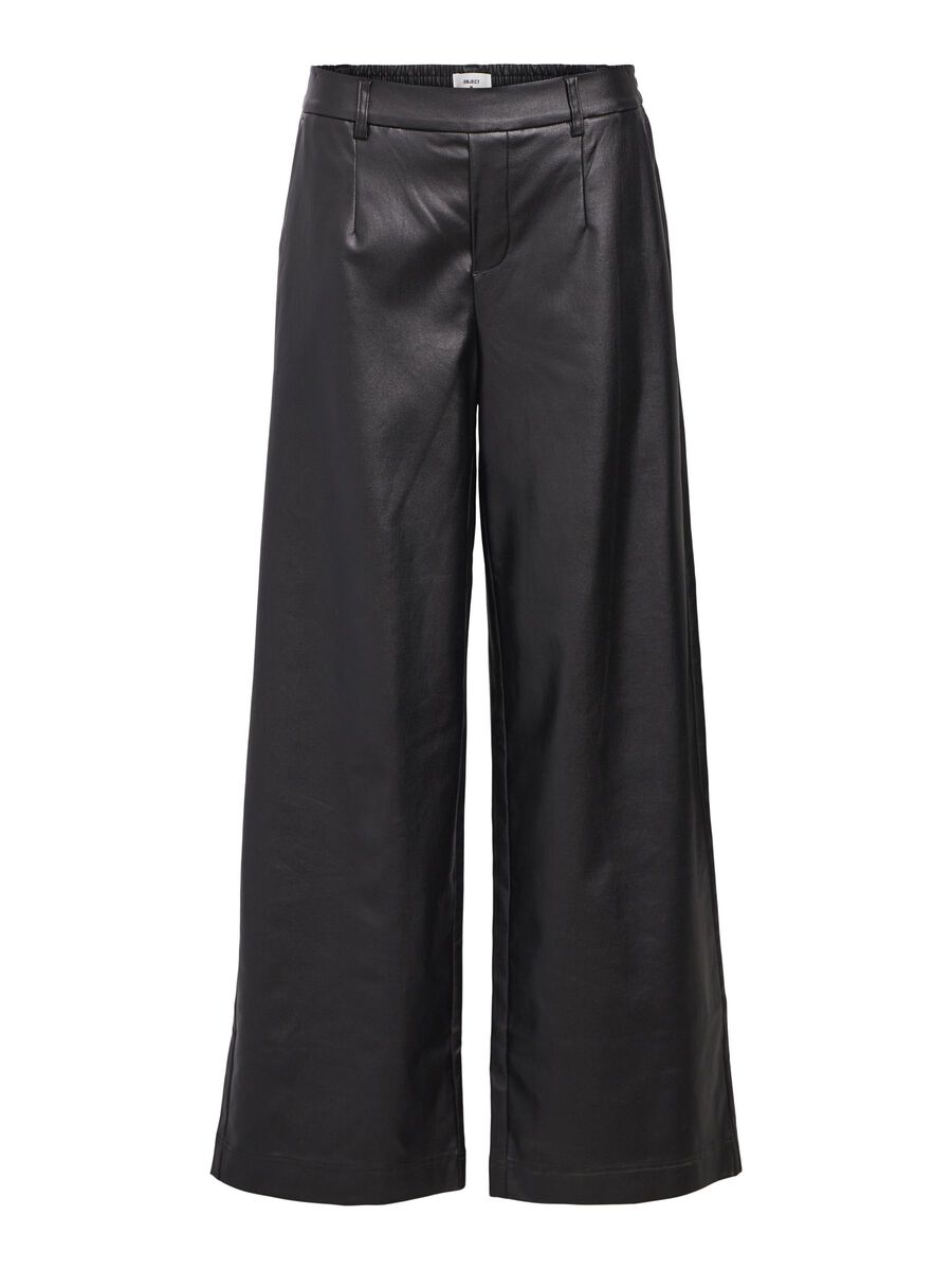 OBJECT BESCHICHTETE HOSE MIT WEITEM BEIN, Black, highres - 23045831_Black_001.jpg