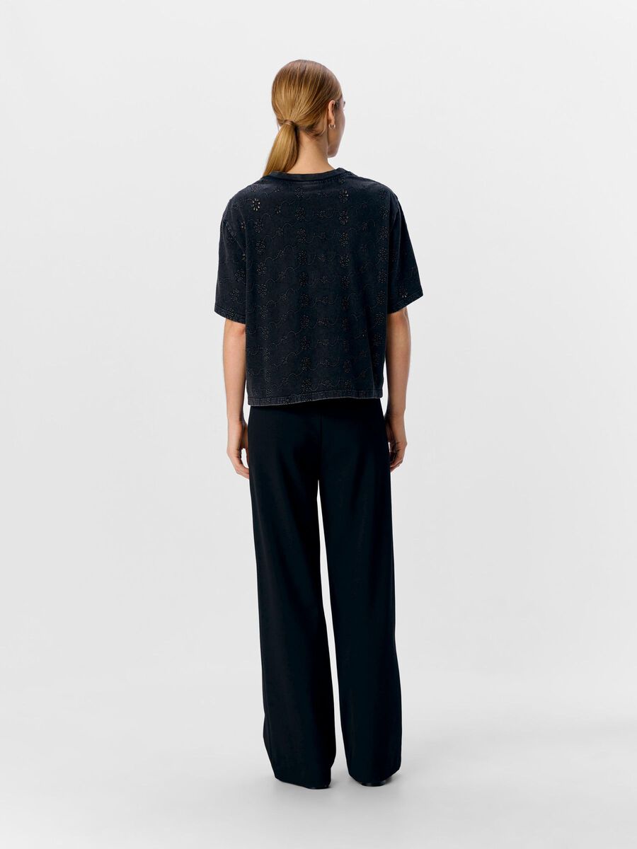 OBJECT BRODERIE ANGLAISE T-SHIRT, Black, highres - 23045297_Black_1150550_004.jpg