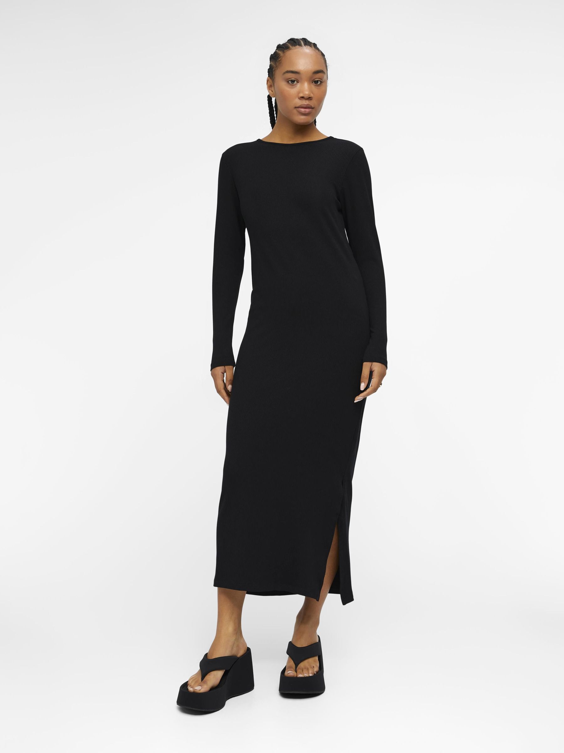 Maxi ribbed dress top long sleeve