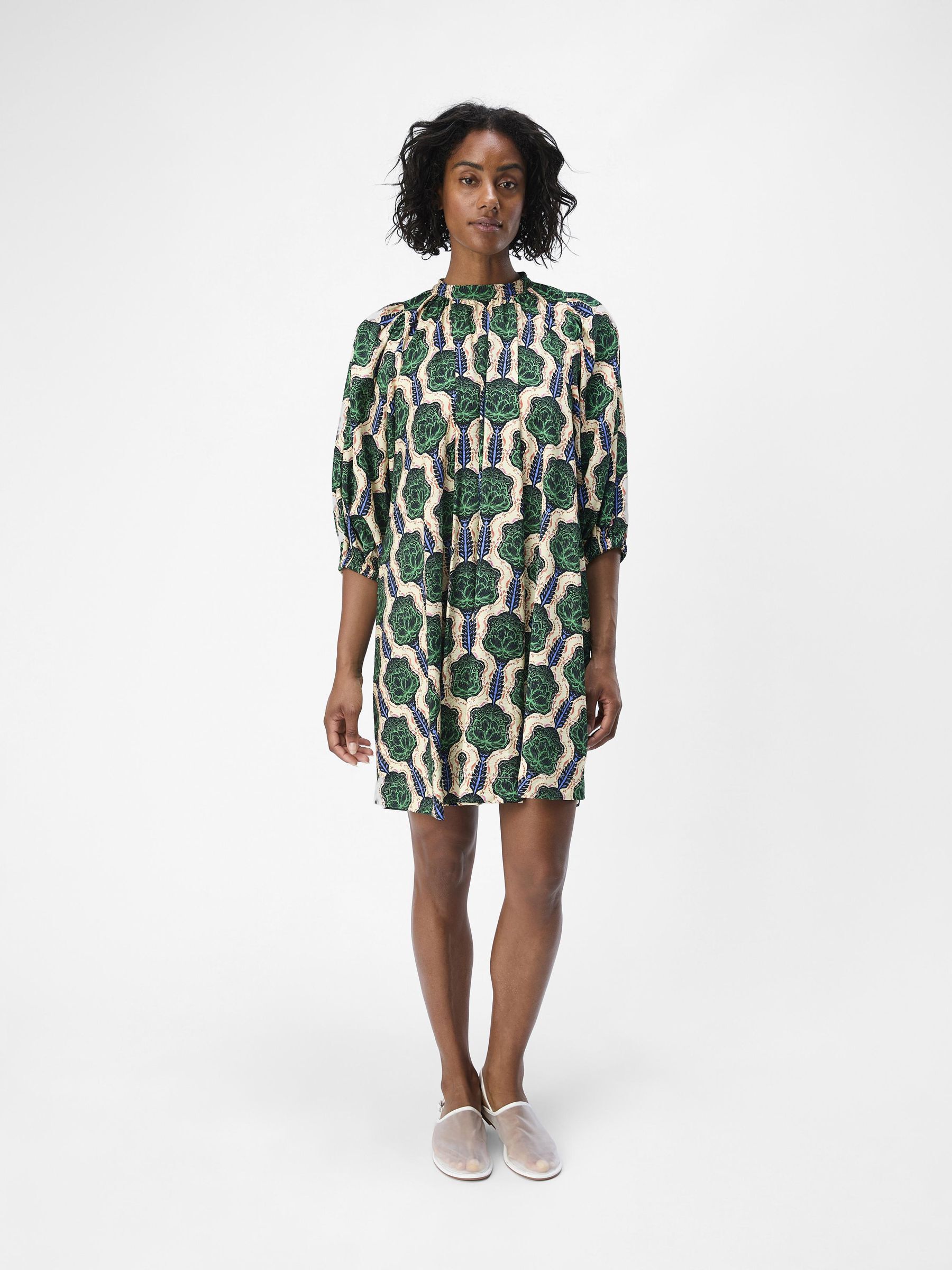 PRINTED MINI DRESS | Green | .OBJECT CI Poland