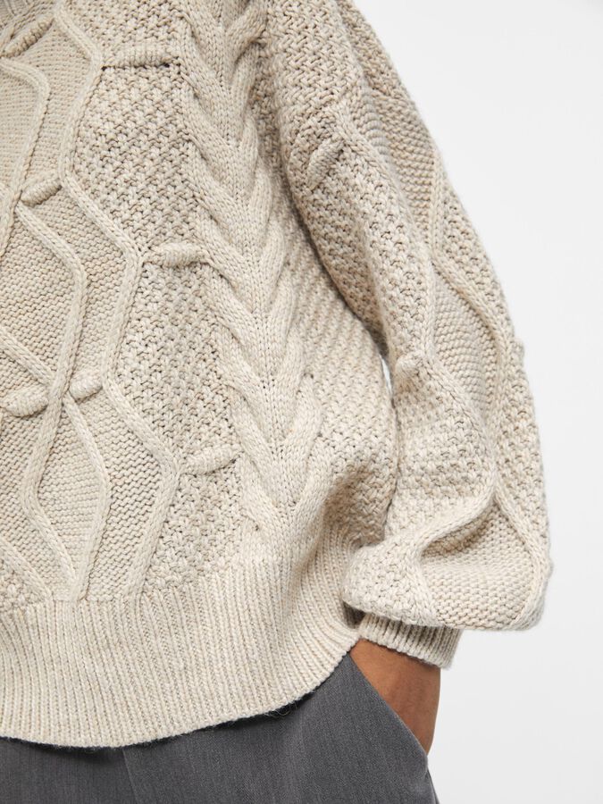 ZOPFSTRICKMUSTER PULLOVER | Beige | .OBJECT CI Deutschland 
