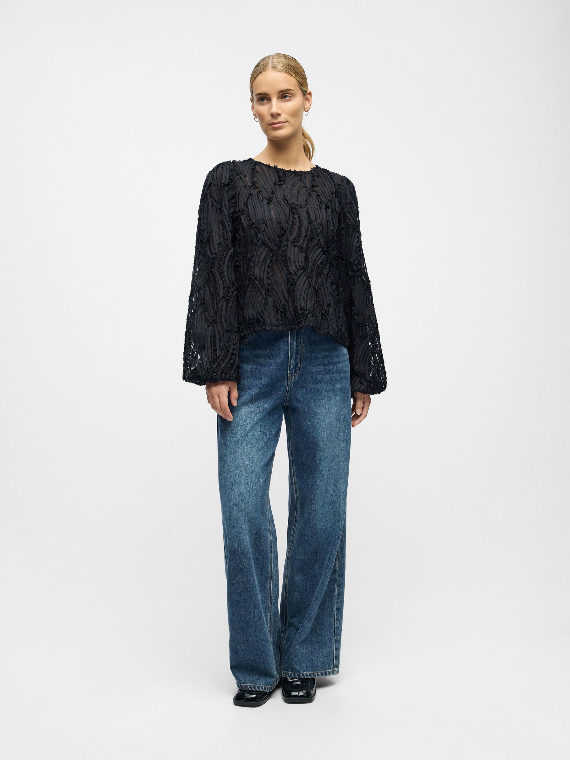Carousel image - TEXTURÉE BLOUSE, Black | 4