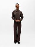 Product image thumbnail - LINEN WIDE-LEG TROUSERS, Seal Brown | 4