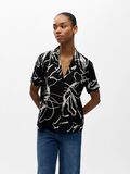 Product image thumbnail - PRINTED REVERE COLLAR T-SHIRT, Black | 2