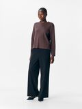 Product image thumbnail - LONG SLEEVED KNITTED PULLOVER, Seal Brown | 4