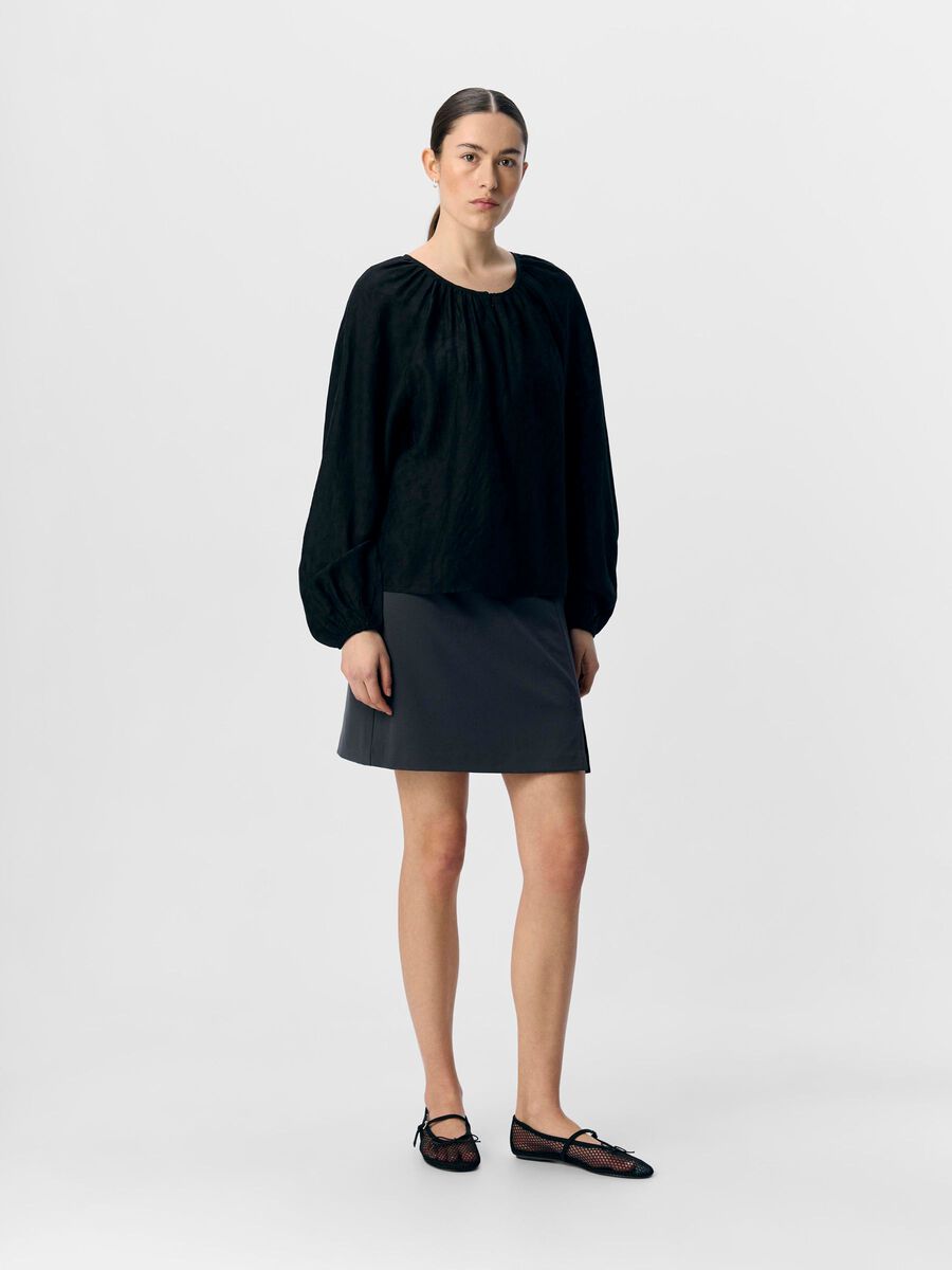 Carousel image - BALLONÄRMEL BLUSE, Black | 4