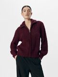 OBJECT ZIP-UP KNITTED CARDIGAN, Cabernet, highres - 23044658_Cabernet_003.jpg