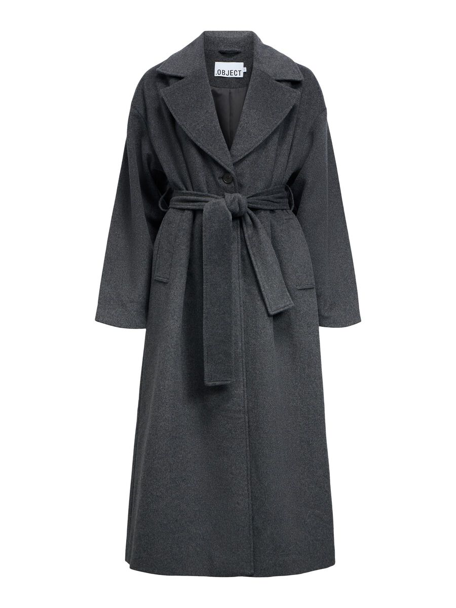 Carousel image - LONGLINE COAT, Medium Grey Melange | 1