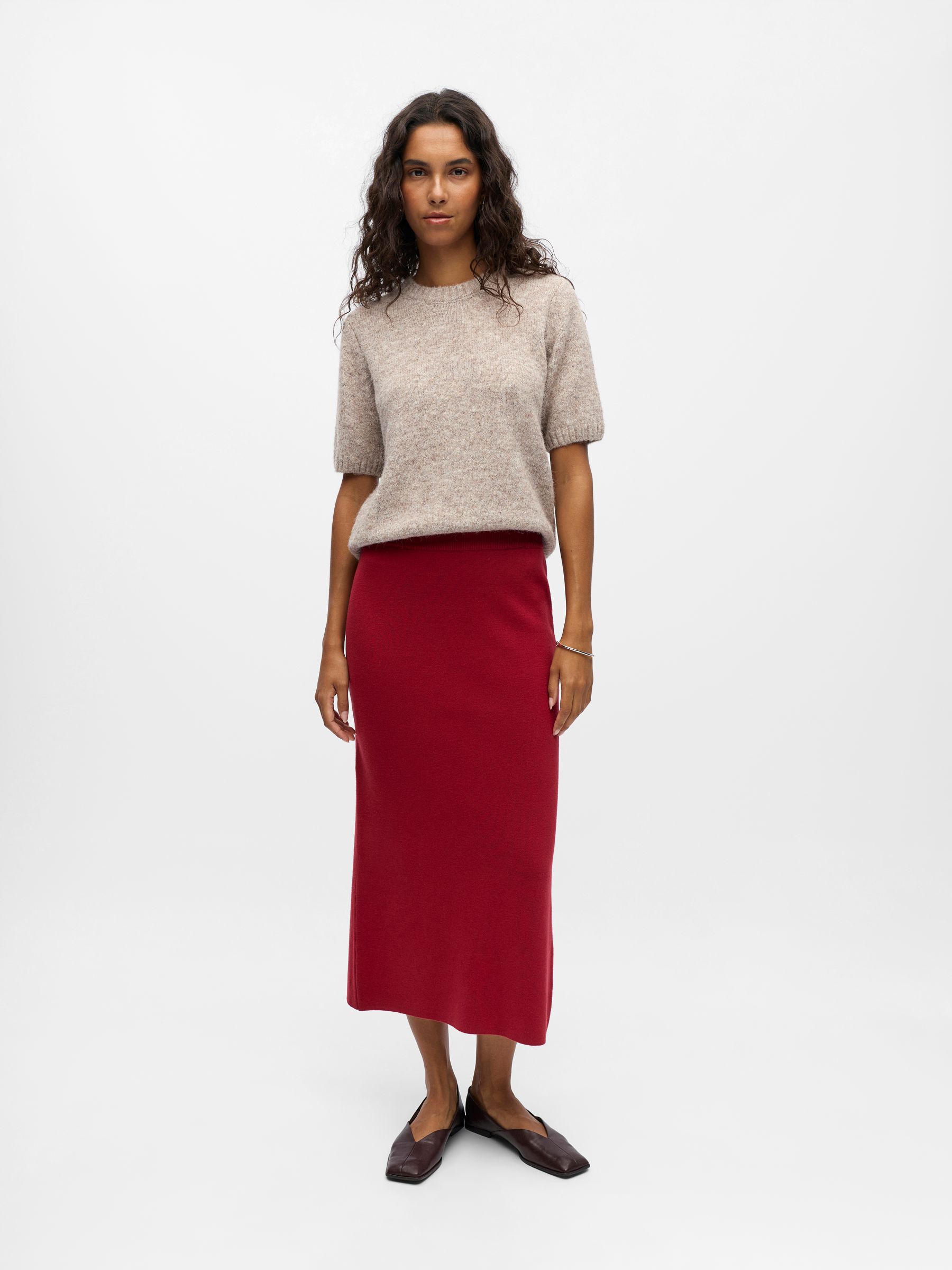 KNITTED MAXI SKIRT | Red | .OBJECT CI UK