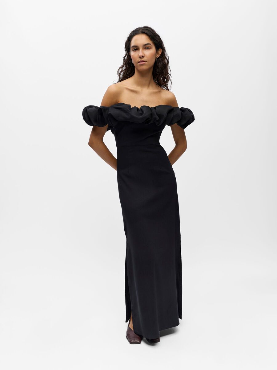 Product carousel image - OFF SHOULDER MAXI DRESS, Black | 1