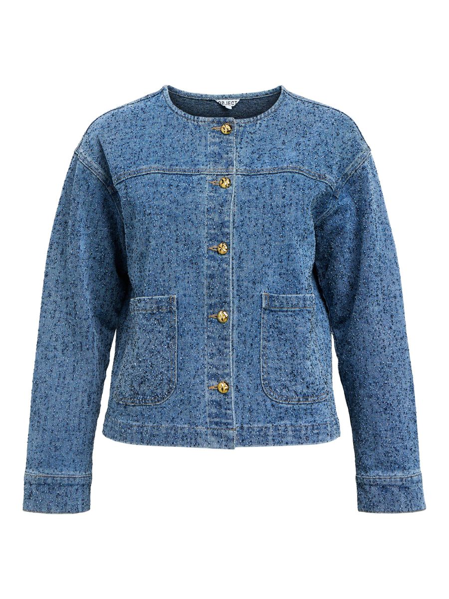 Carousel image - TEXTURED DENIM JACKET, Light Blue Denim | 1