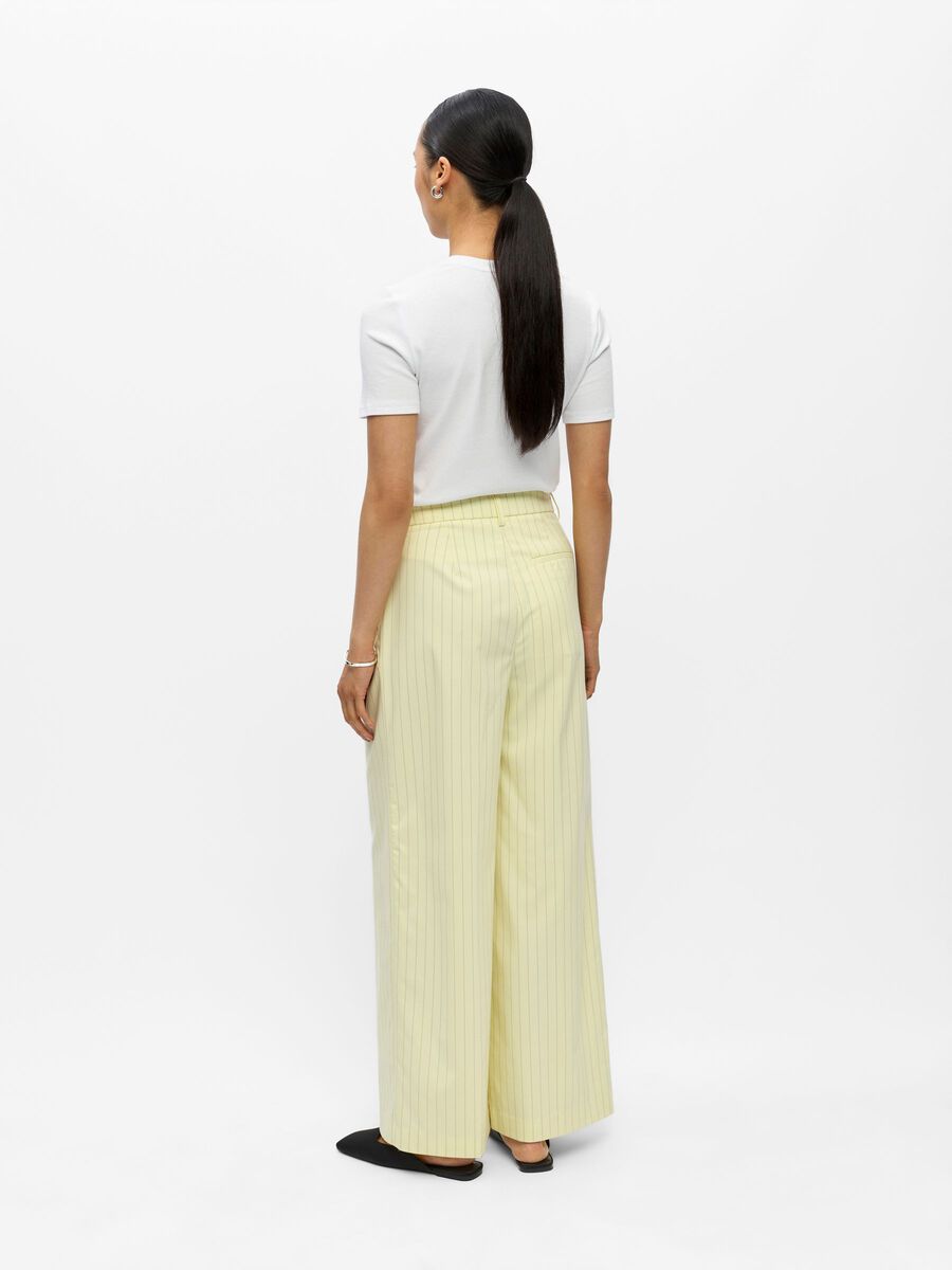 Carousel image - PINSTRIPED WIDE-LEG TROUSERS, Tender Yellow | 3