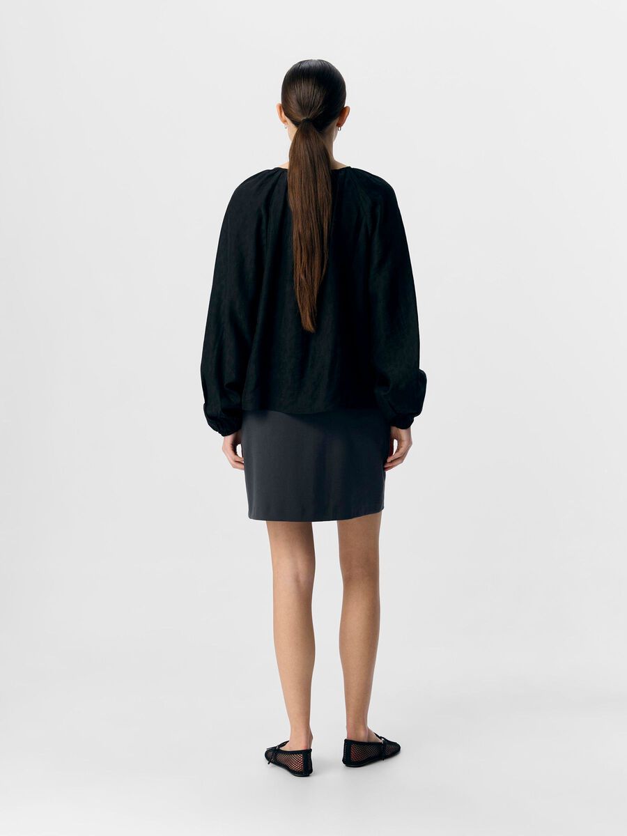 OBJECT BALLONMOUW BLOUSE, Black, highres - 23046916_Black_004.jpg