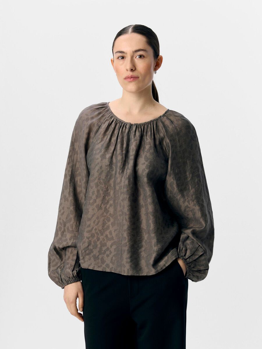 OBJECT BALLOON SLEEVED BLOUSE, Morel, highres - 23046916_Morel_003.jpg