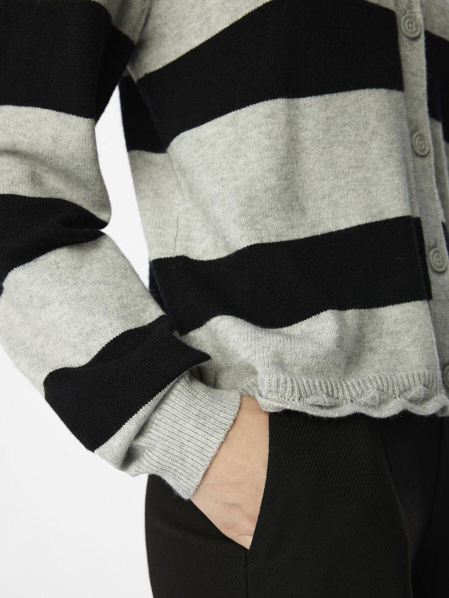 OBJECT GESTREIFTER STRICKJACKE, Light Grey Melange, highres - 23046729_LightGreyMelange_1192331_006.jpg