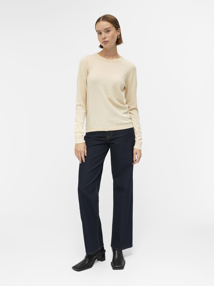 Carousel image - OBJTHESS KNITTED PULLOVER, Sandshell | 5