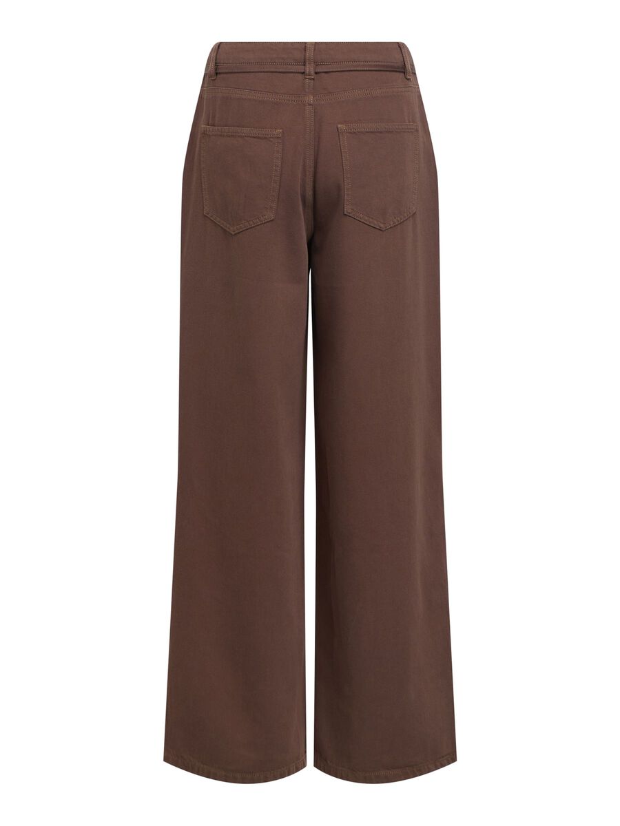 Carousel image - TIE-WAIST WIDE LEG JEANS, Seal Brown | 2