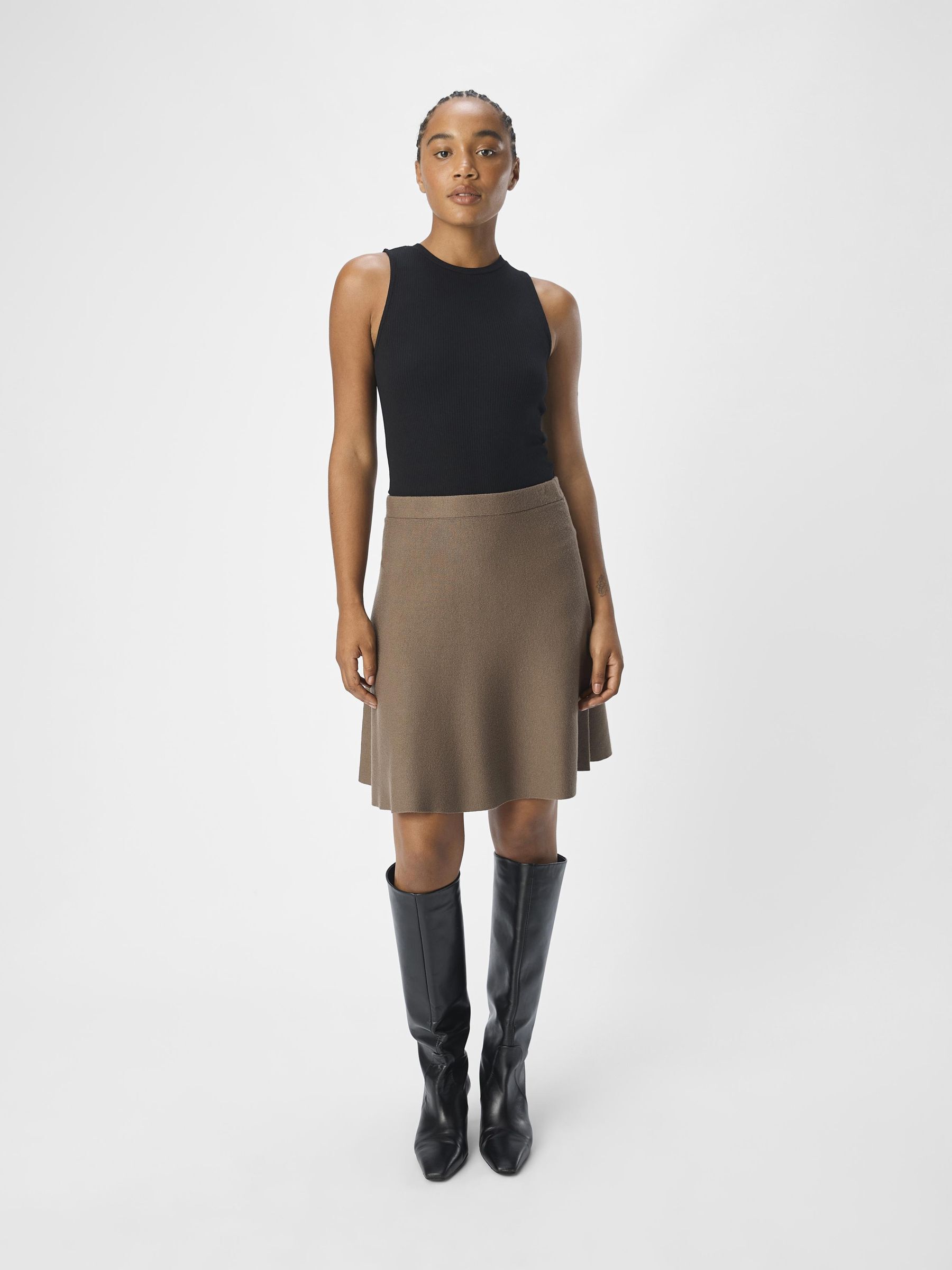 KNITTED MINI SKIRT Grey .OBJECT CI Netherlands
