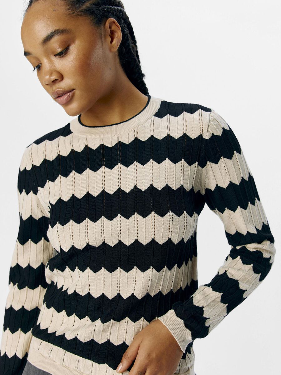 Carousel image - STRIPED KNITTED PULLOVER, Sandshell | 5