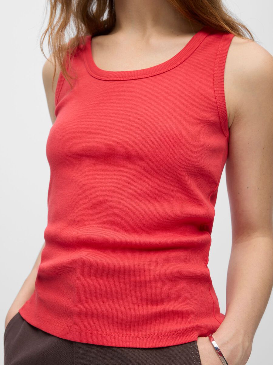 Carousel image - CLASSIC RIBBED TANK TOP, Poinsettia | 5