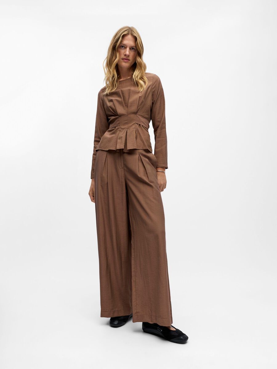 Product carousel image - BUNDFALTEN WIDE LEG HOSE, Cocoa Brown | 6