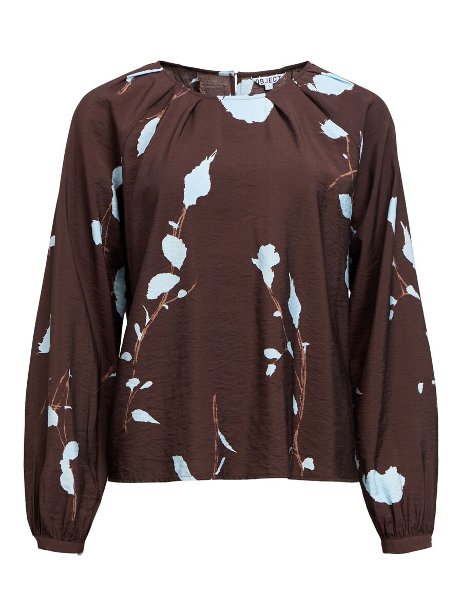 Carousel image - PRINTED BLOUSE, Seal Brown | 1