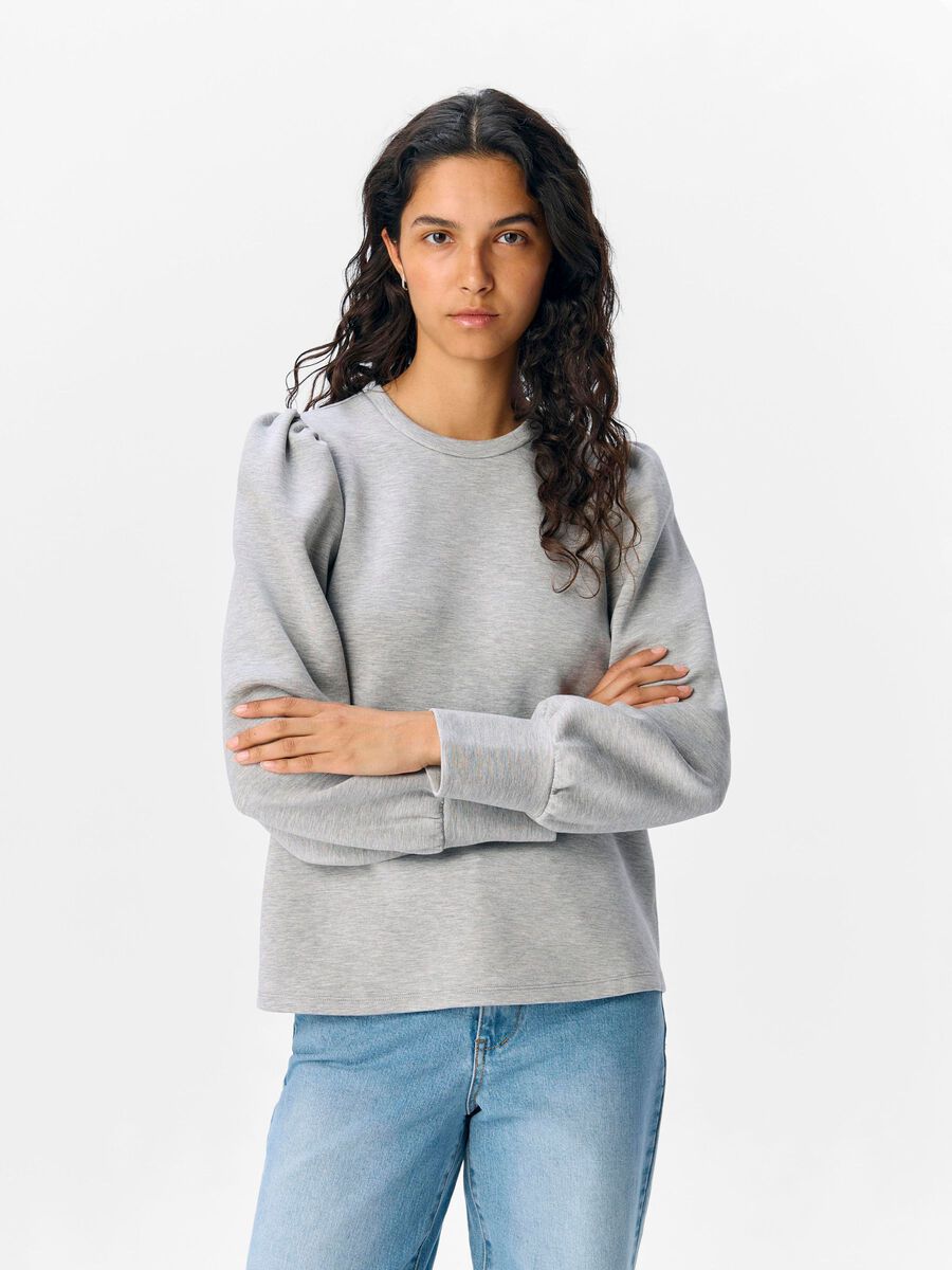 OBJECT LANGE MOUWEN TOP, Light Grey Melange, highres - 23047103_LightGreyMelange_003.jpg