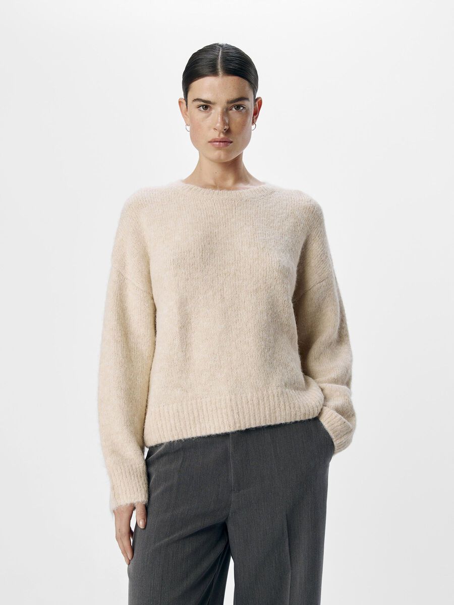 OBJECT RIBBED KNITTED PULLOVER, Sandshell, highres - 23046258_Sandshell_003.jpg