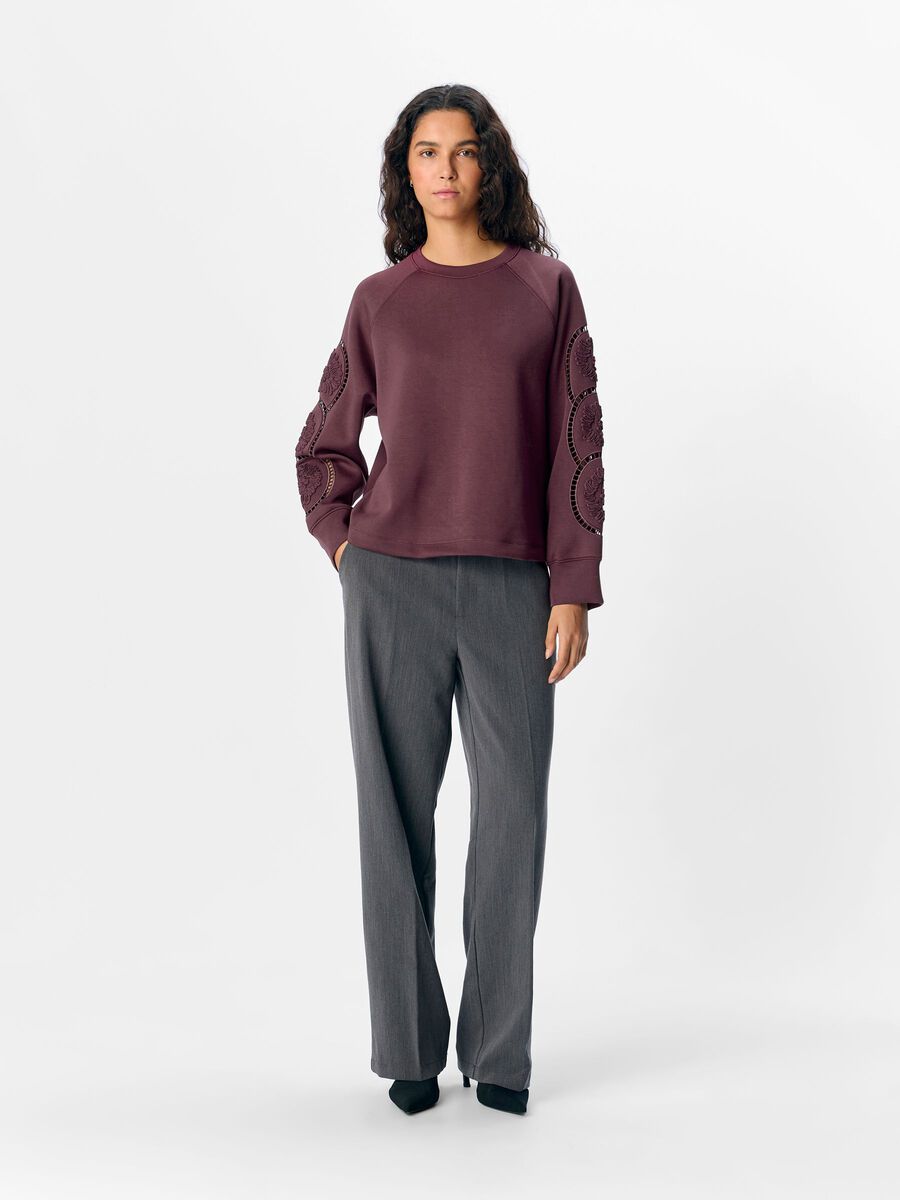 Carousel image - EMBROIDERED SWEATSHIRT, Mauve Wine | 4