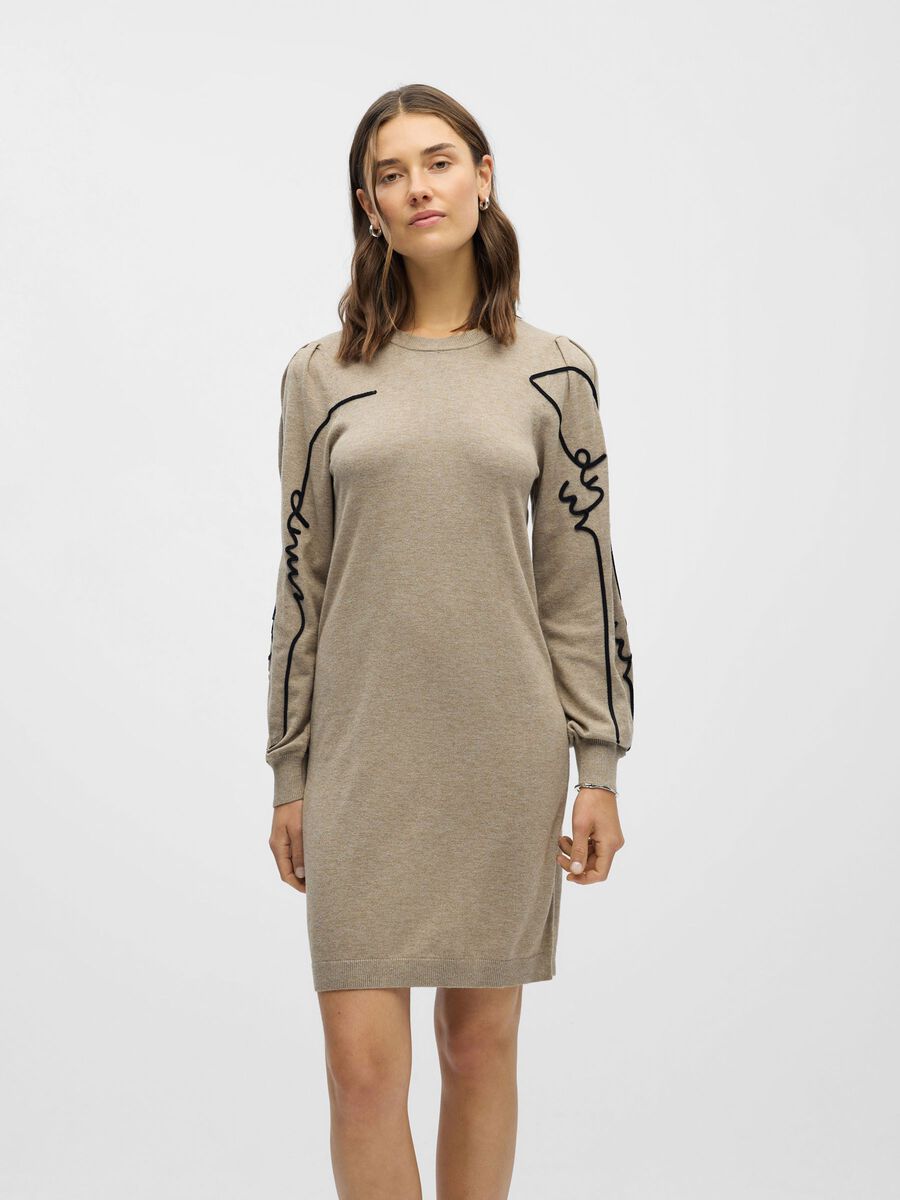 Product carousel image - OBJTHESS KNITTED DRESS, Fossil | 1