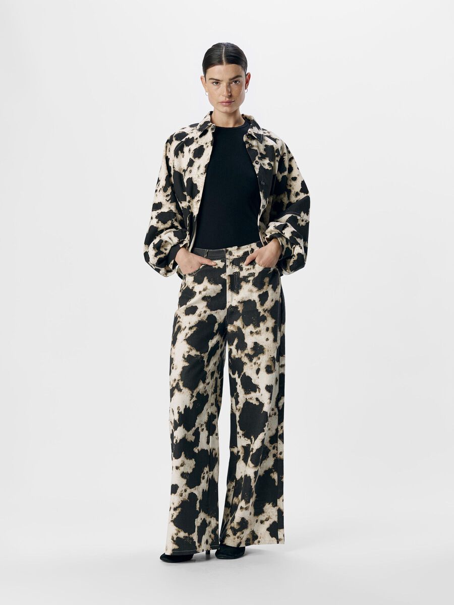 OBJECT PRINTET JEANS MED VID PASSFORM, Black, highres - 23047024_Black_1199298_005.jpg