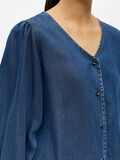 Product image thumbnail - V-NECK BUTTON BLOUSE, Dark Blue Denim | 5