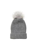 OBJECT GESTRICKTE BOMMEL MÜTZE, Medium Grey Melange, highres - 23030620_MediumGreyMelange_001.jpg