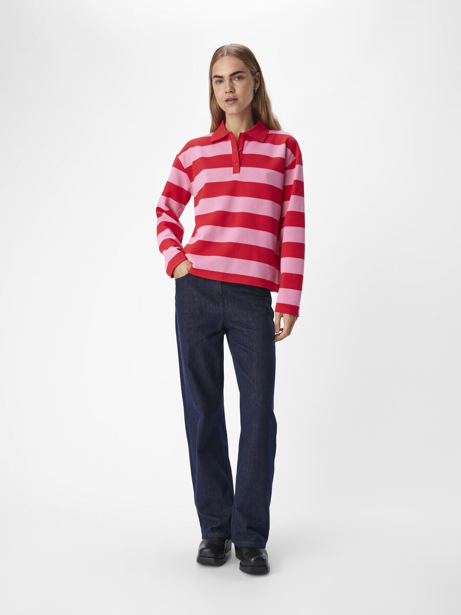 Carousel image - GESTREEPT POLO, Flame Scarlet | 4