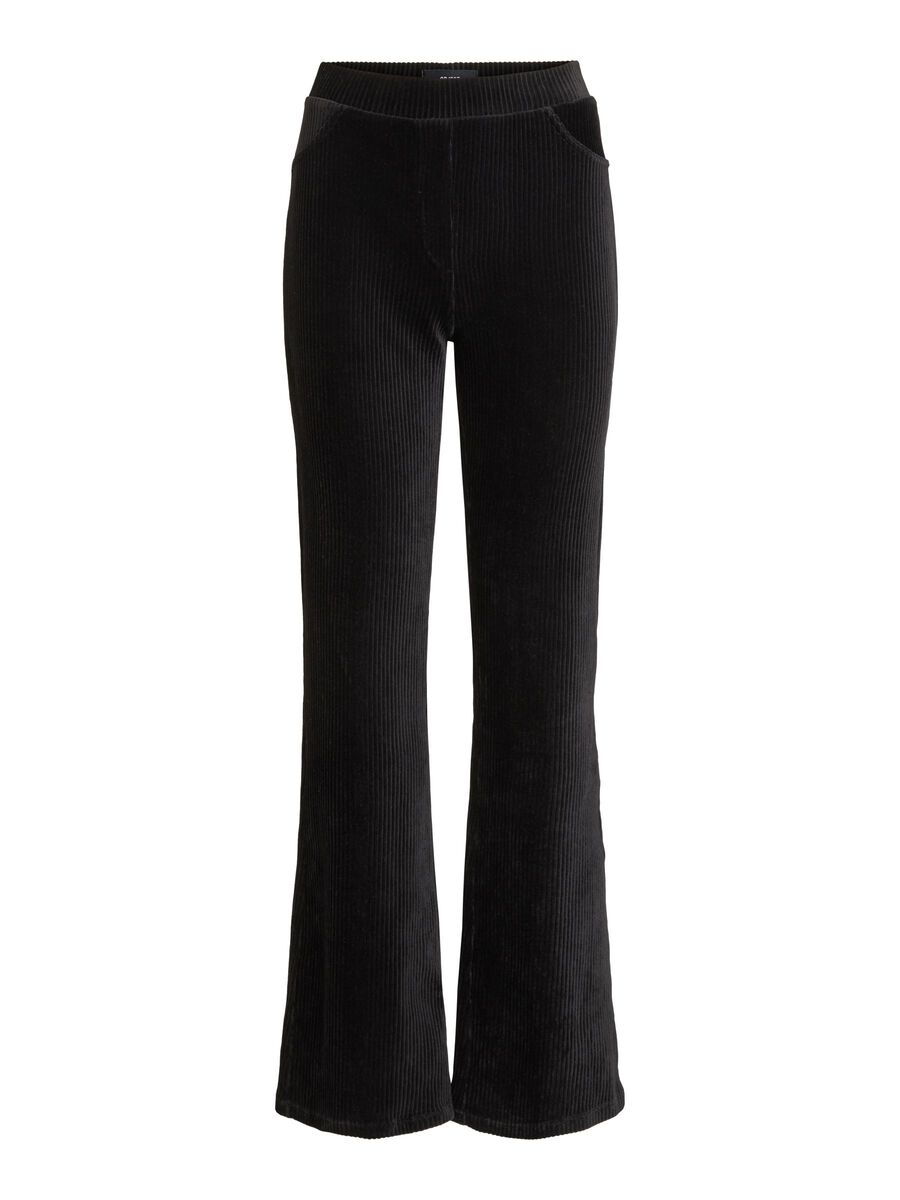 OBJECT HIGH WAISTED SAMT HOSE, Black, highres - 23030786_Black_001.jpg