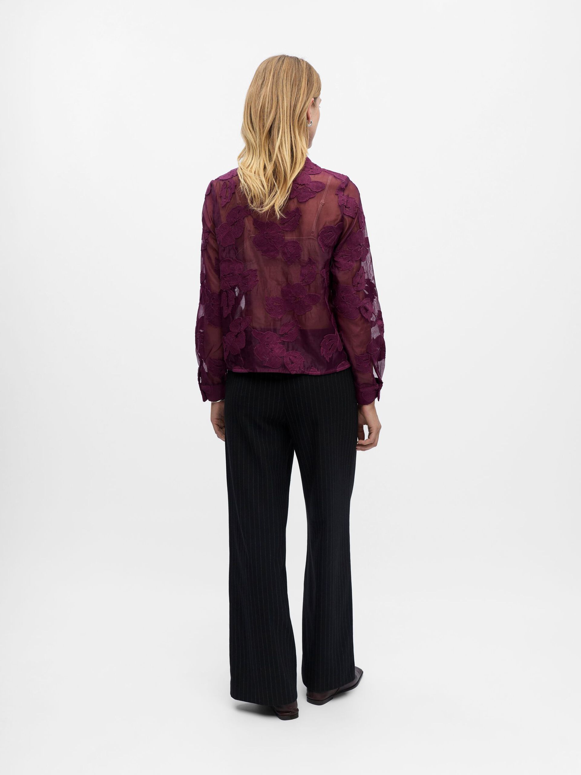 Carousel image - SHEER SHIRT, Mauve Wine | 3