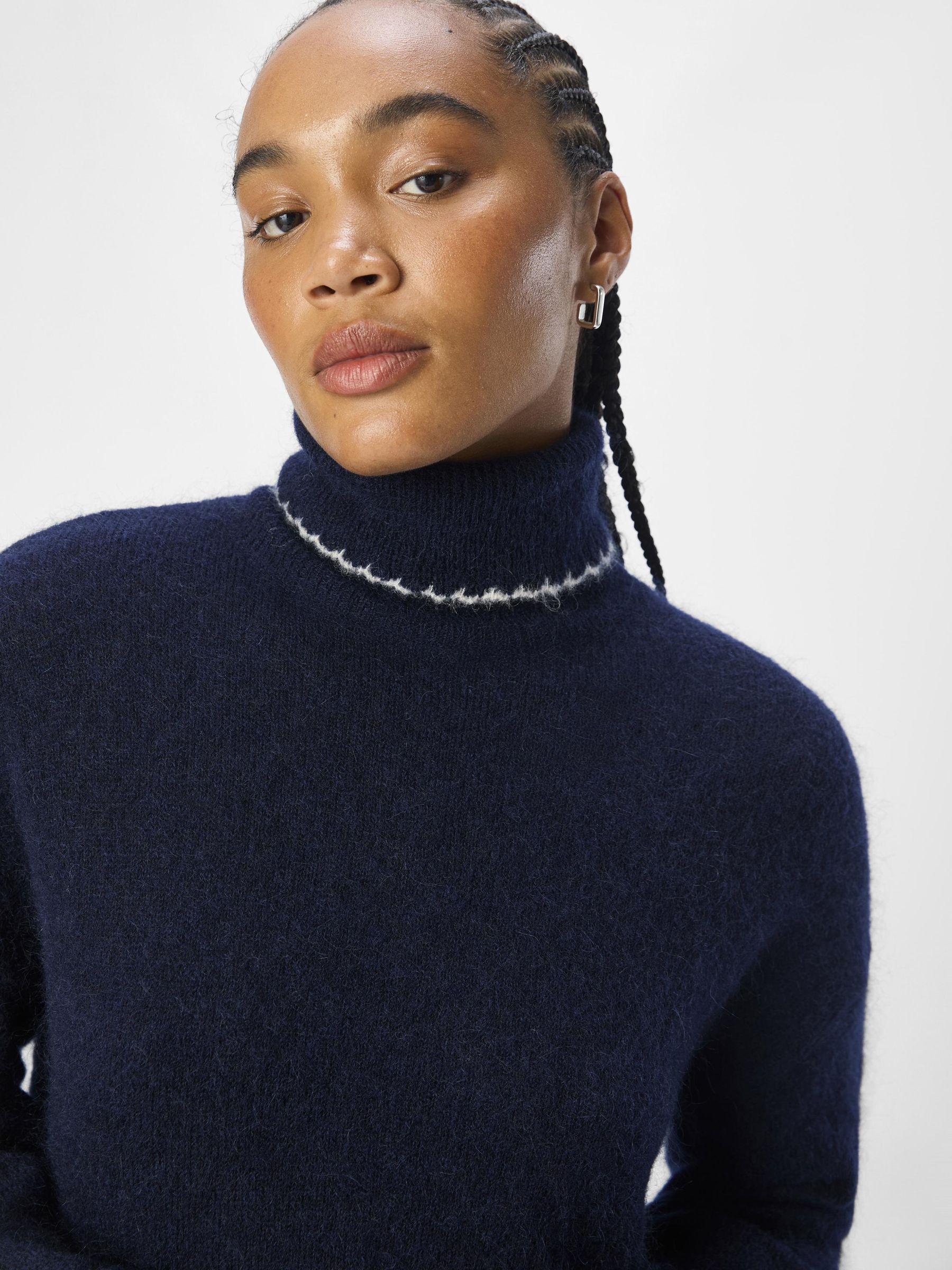 ROLL NECK PULLOVER Blue .OBJECT CI UK