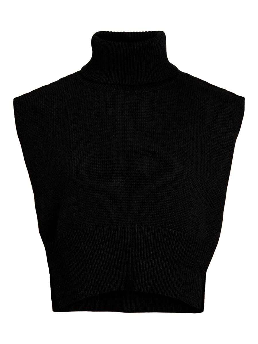 OBJECT COSY KNITTED BIB, Black, highres - 23040430_Black_001.jpg
