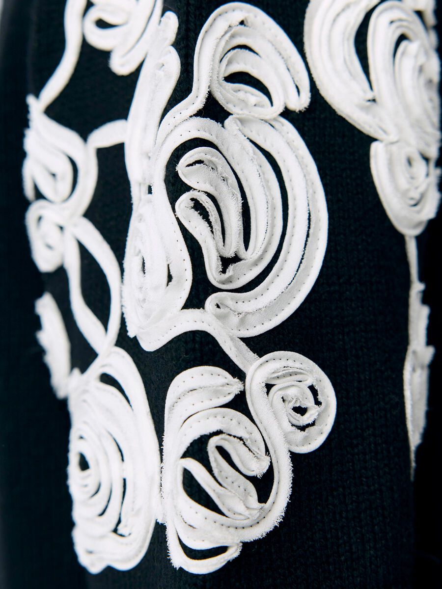 Product carousel image - SHORT SLEEVED KNITTED CARDIGAN, Black | 3