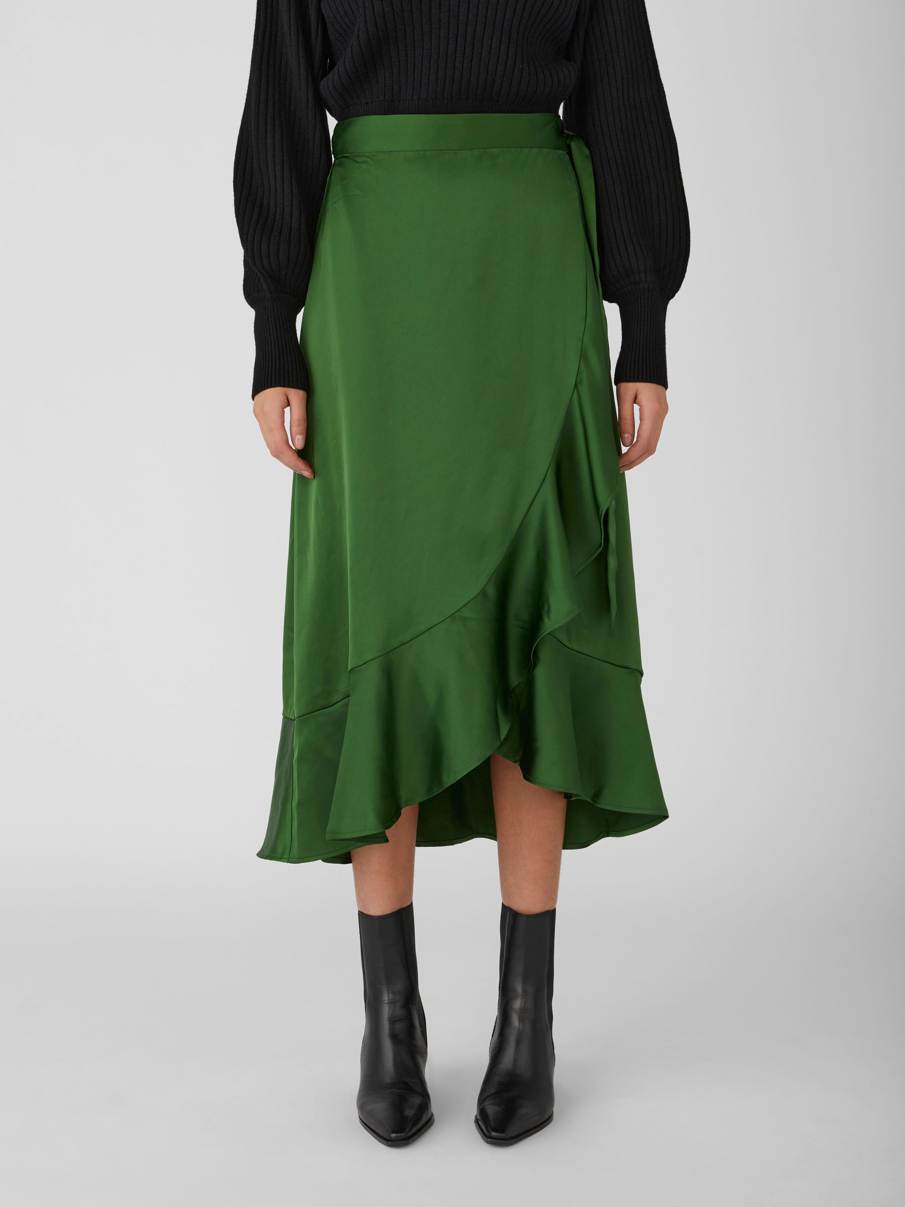 SATIN WRAP SKIRT