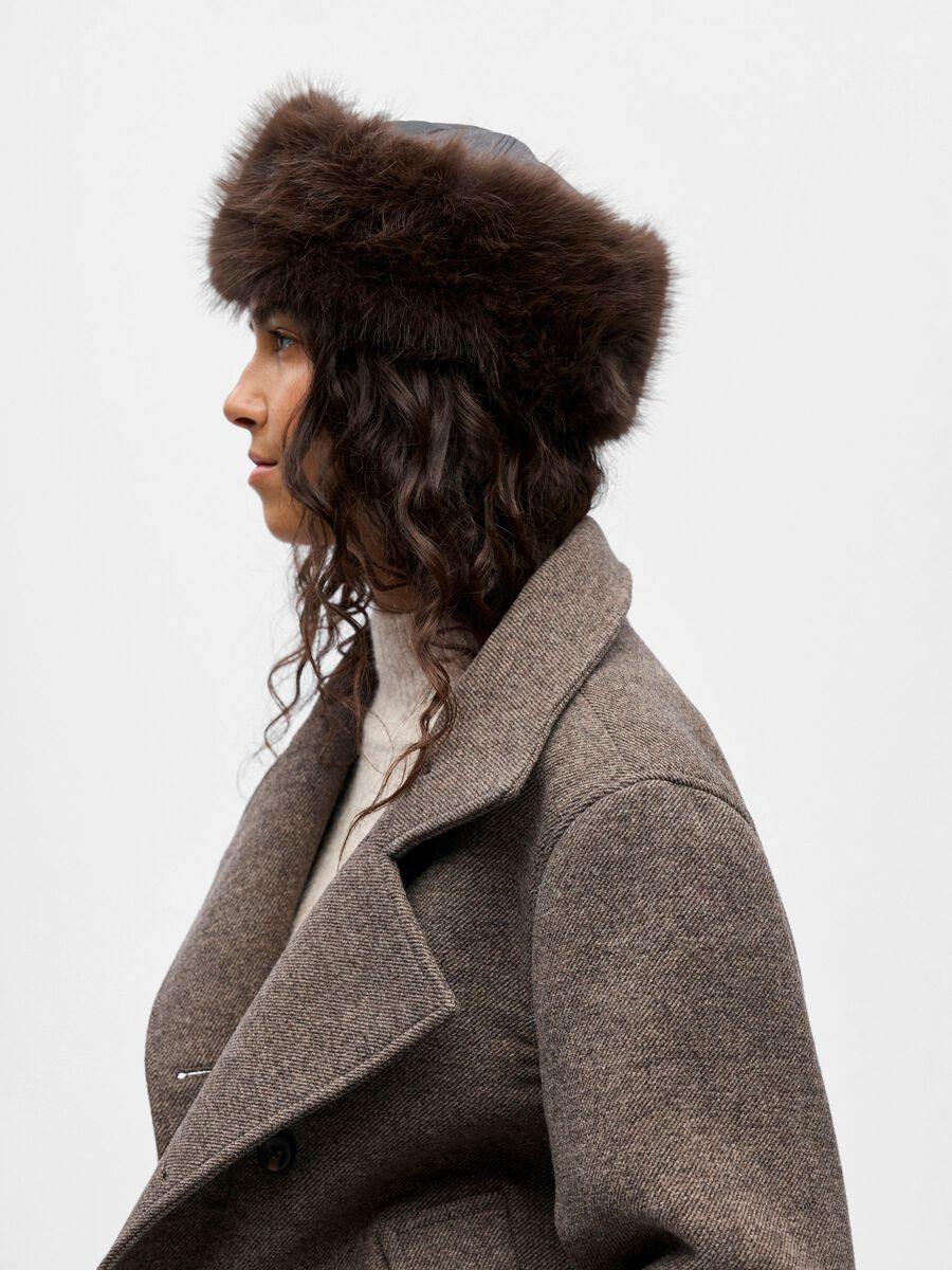 Product carousel image - FAUX FUR HAT, Seal Brown | 4