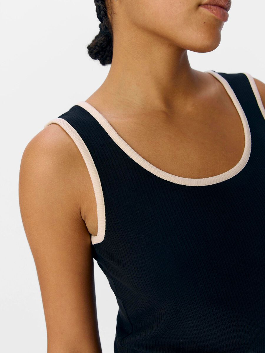 Carousel image - RIBBED TANK TOP, Black | 5